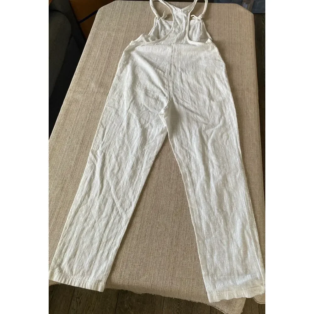 LSPACE Freya Cover-Up Jumpsuit Women’s Cotton Beach Swimwear White S P